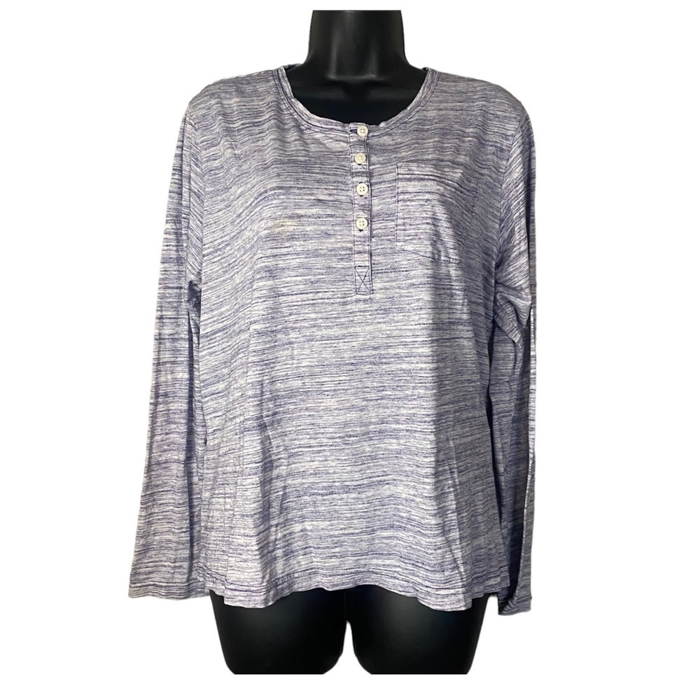COLUMBIA Long Lavender Gray Marbled Crew Neck Sportswear Top